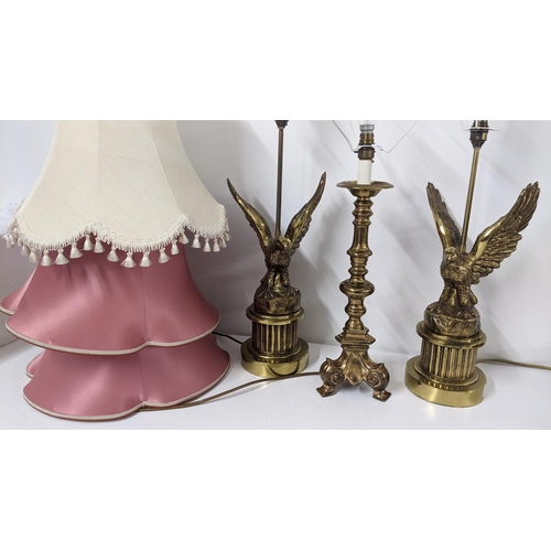 371 - The brass table lamps to include a pair in the form of eagles perched on a rock
Location:LAF