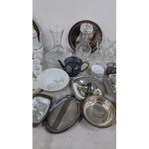 66 - THIS LOT IS WITHDRAWN
A mixed lot to include a German coffee set, silver plate, glassware, and a 19t... 