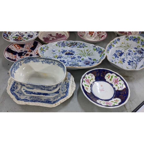 78 - A selection of 19th century porcelain to include a pearlware Staffordshire teapot and other items
Lo... 