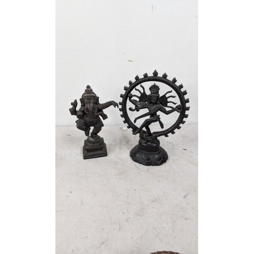 93 - Two Indian bronze ornaments to include Ganesha and one other
Location:9.2