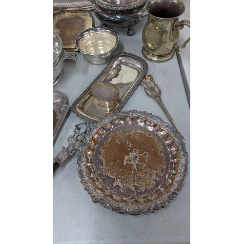 94 - A mixed lot of metalware to include Victorian items and later to include a Victorian silver plated t... 