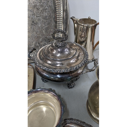 94 - A mixed lot of metalware to include Victorian items and later to include a Victorian silver plated t... 