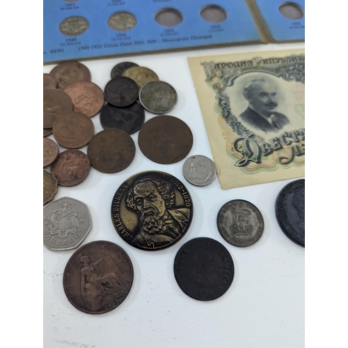 207 - Mixed coins - A collection of Georgian and later British coins to include Cartwheel example, game co... 