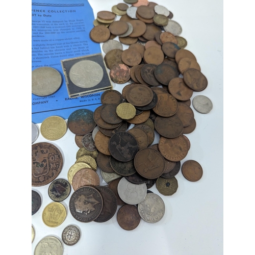 207 - Mixed coins - A collection of Georgian and later British coins to include Cartwheel example, game co... 