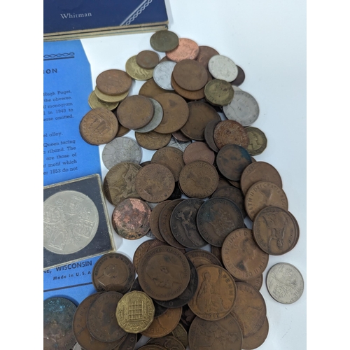 207 - Mixed coins - A collection of Georgian and later British coins to include Cartwheel example, game co... 