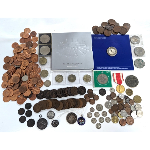 384 - Mixed coins - The Millennium Coin and other commemorative coins, 1966 Canada silver dollar, George I... 