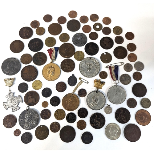 386 - Mixed coins - Victorian and later mostly British examples to include 1844 half farthings, 1853 farth... 