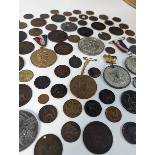 386 - Mixed coins - Victorian and later mostly British examples to include 1844 half farthings, 1853 farth... 