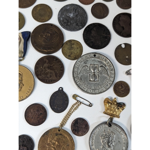 386 - Mixed coins - Victorian and later mostly British examples to include 1844 half farthings, 1853 farth... 