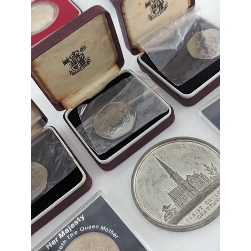 388 - Mixed coins - a silver proof Queen Elizabeth II Silver Jubilee crown, three silver proof Bailiwick o... 