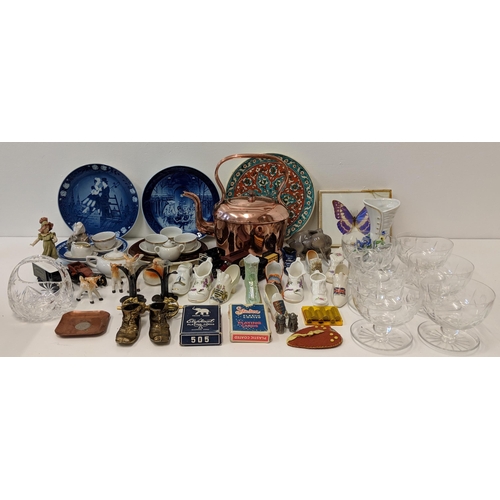 398 - A mixed lot of ceramics and glassware to include Royal Copenhagen, Goss china, model vehicles and ot... 