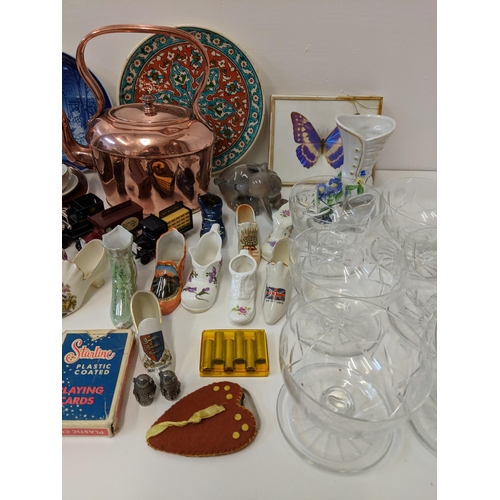 398 - A mixed lot of ceramics and glassware to include Royal Copenhagen, Goss china, model vehicles and ot... 