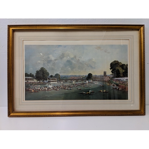 403 - Prints to include late 20th century examples of Victorian artists, Charles Cundall - Henley Regatta ... 