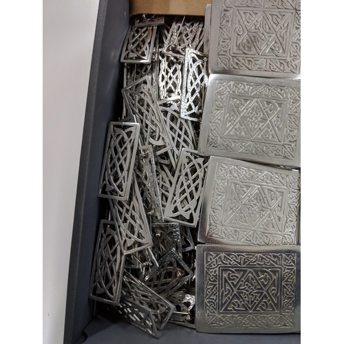 425 - Approximately forty five pewter and brass Wilkinson Sword buckles and a number of brochures
Location... 