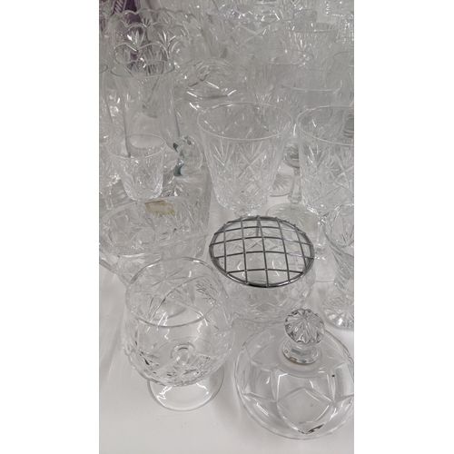 436 - A mixed lot of glassware to include mostly crystal cut glass to include various drinking glasses, va... 