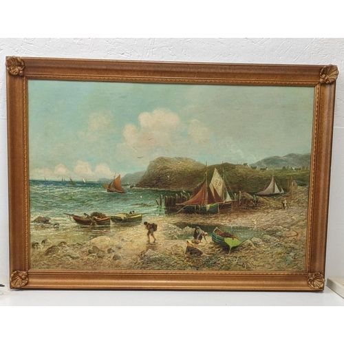 442 - A de Spooner - a coastal scene with shellfish gatherers, oil on canvas signed
Location:BWR