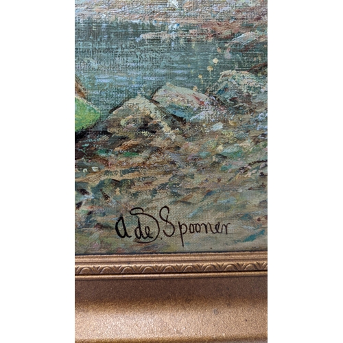 442 - A de Spooner - a coastal scene with shellfish gatherers, oil on canvas signed
Location:BWR