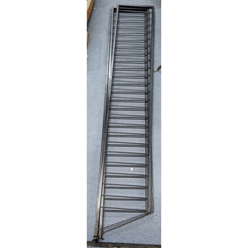 470 - A mid 20th century Ladderax unit having three ladders, thirteen shelves, thirty rods and a fall flap... 