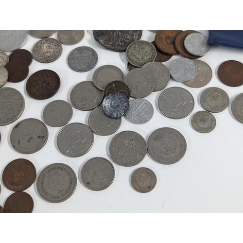 248 - Mixed coins and banknotes to include British early 20th century and later threepence and other examp... 