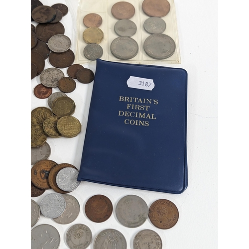 248 - Mixed coins and banknotes to include British early 20th century and later threepence and other examp... 