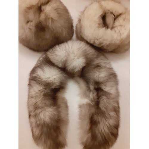 135 - Two late 20th Century arctic mink fur hats (size small) and a matched scarf. Location:
Condition:Exp... 