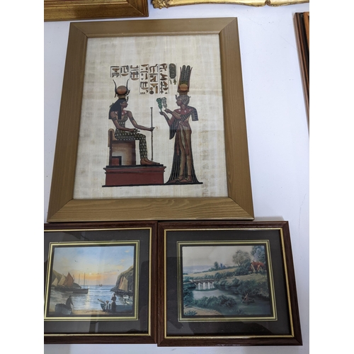 211 - A selection of framed and glazed pictures to include two Victorian watercolours signed A T Fletcher,... 