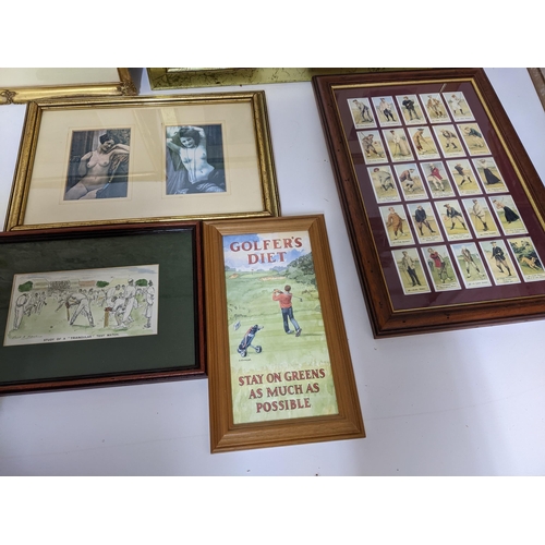 211 - A selection of framed and glazed pictures to include two Victorian watercolours signed A T Fletcher,... 