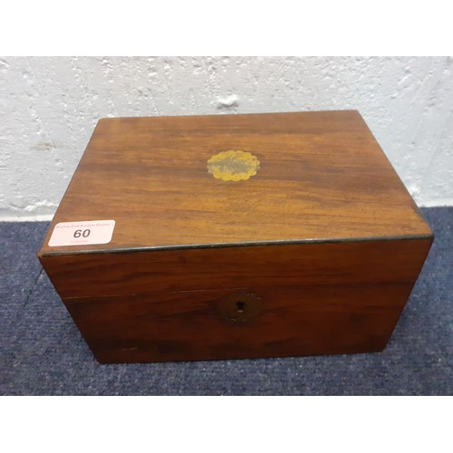 60 - A Victorian mahogany fitted sewing box with removable tray, 13cm High x 25cm wide x 17cm deep. Locat... 