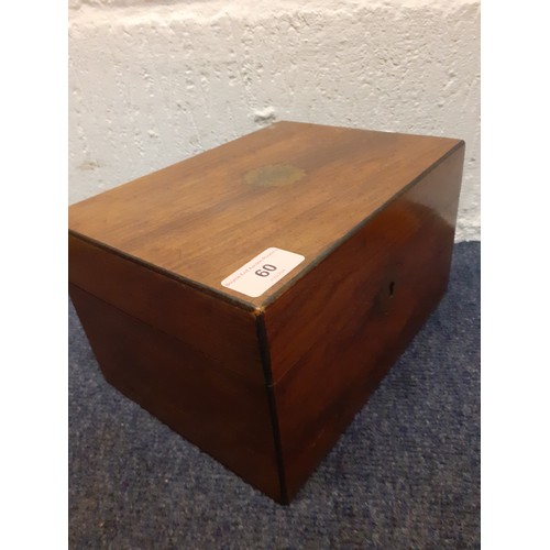 60 - A Victorian mahogany fitted sewing box with removable tray, 13cm High x 25cm wide x 17cm deep. Locat... 