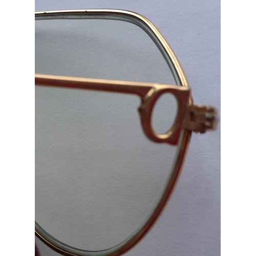 29 - Cartier-A pair of gents gold tone aviator style prescription glasses, Serial No:077754 with unrelate... 