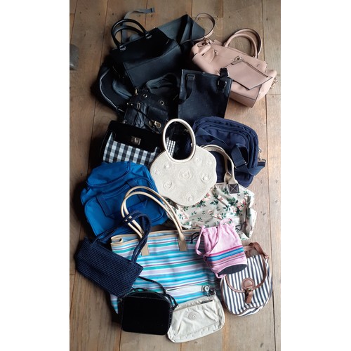 111 - A quantity of modern bags in different shapes and colours to include a JFW striped bag, a small The ... 