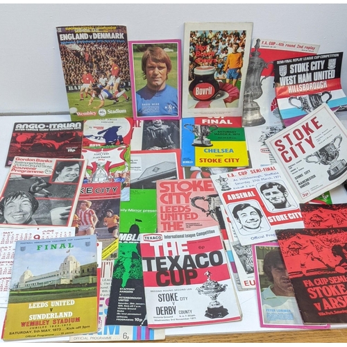 358 - Football programmes, approximately 30, all associated to FA Cups, League Cups, Anglo Italian Cups, W... 