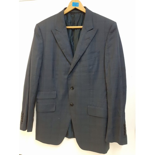 75 - Tom Ford-An O'Connor gent's navy cotton and silk blend suit jacket, never worn (bearing tailor's rem... 