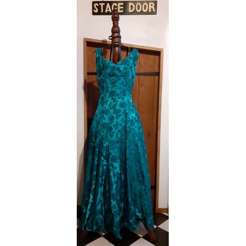 72 - A group of vintage ladies dresses, 1950's-1990's, to include a 1950's turquoise sleeveless evening g... 