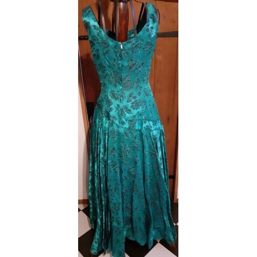 72 - A group of vintage ladies dresses, 1950's-1990's, to include a 1950's turquoise sleeveless evening g... 