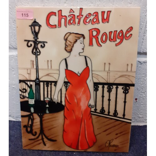 115 - An Odile Rousseau Chateau Rouge ceramic wall plaque, 28cm x 36cm. Location:BWR