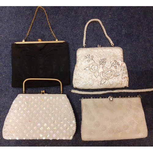 119 - A group of 9 vintage evening and clutch bags to include Harrods and beaded examples. Location:BWR Fl... 