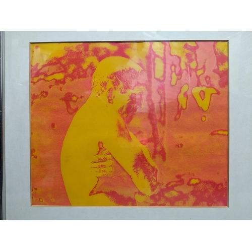 199 - Mike Bourne - The Swimmer '68 - a group of three silkscreen prints with acrylic effects, depicting B... 