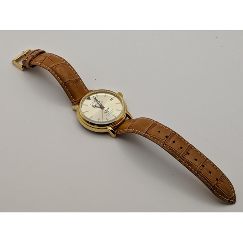 138 - A CCCP Special Edition automatic gents, stainless steel wristwatch wit a pearlescent/silver face and... 