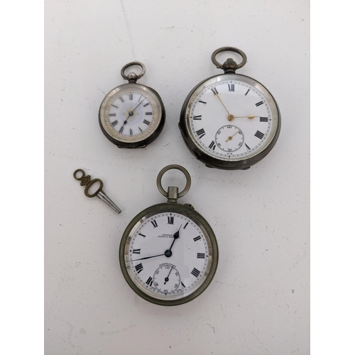 170 - Pocket watches to include a silver cased gents and lady's key wound, open faced watches, and a plate... 