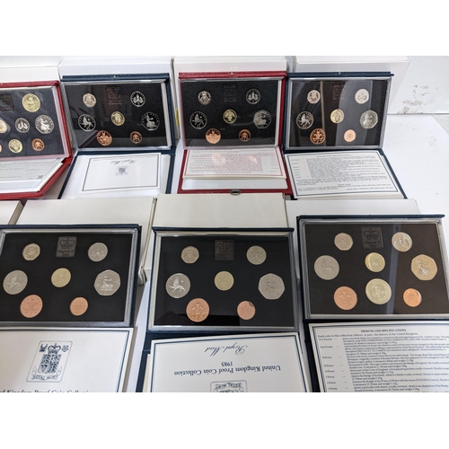 175 - Collection of UK proof and brilliant uncirculated coin sets, c 1981, to include 1989 Bill of Rights ... 