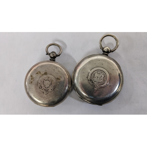 226 - Two open faced silver pocket watches, two include a Victorian watch, the movement signed J Robinson,... 