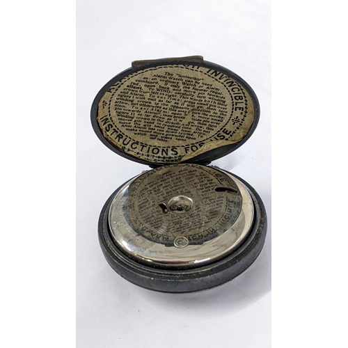 233 - An early 20th century invincible alarm pocket watch in a gun metal case, A/F, Location:CAB3