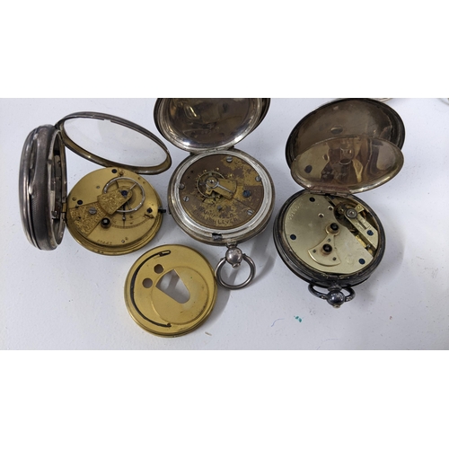 234 - Three late 19th/early 20th century open faced pocket watches to include a silver watch having a whit... 