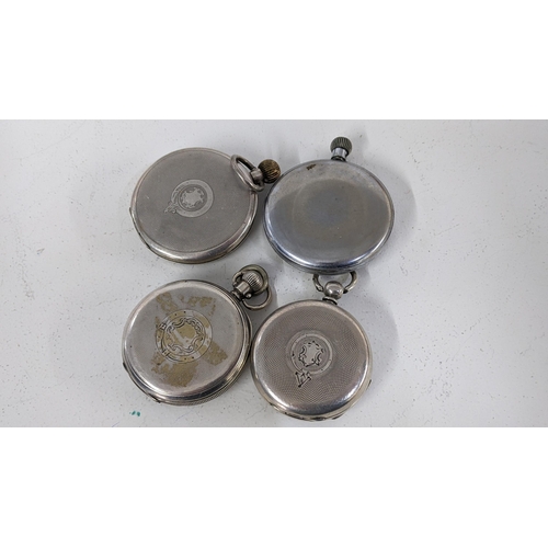 242 - Four late 19th/early 20th century pocket watches to include an Oris, a Buren in a silver case and tw... 