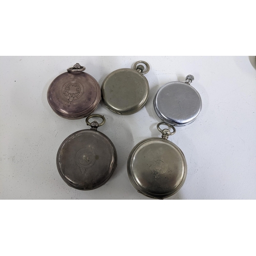 245 - Five late 19th/early 20th century open faced pocket watches to include a 935 silver cased Kendal & D... 