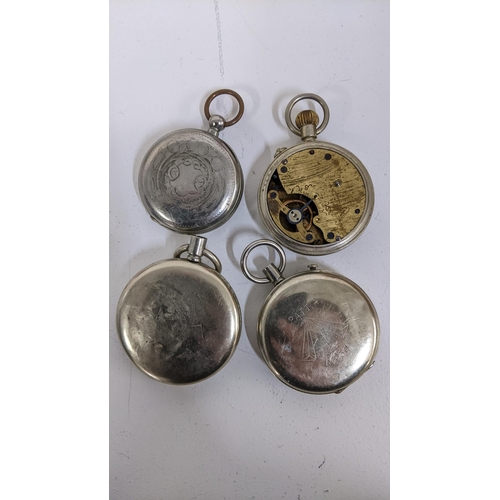 248 - Four late 19th/early 20th century pocket watches to include two military issue watches, location:CAB... 