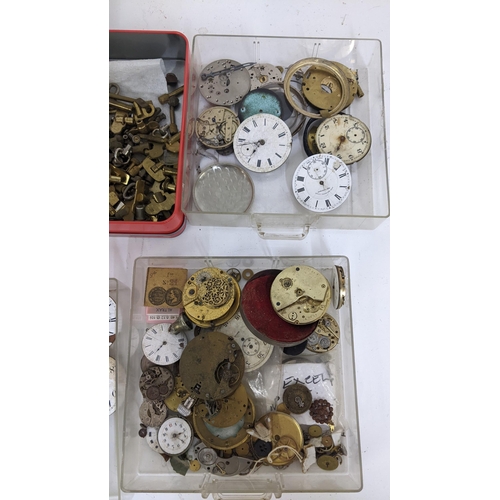 254 - A mixed lot to include pocket watch movements, cases, clock keys and other items
Location:7.4