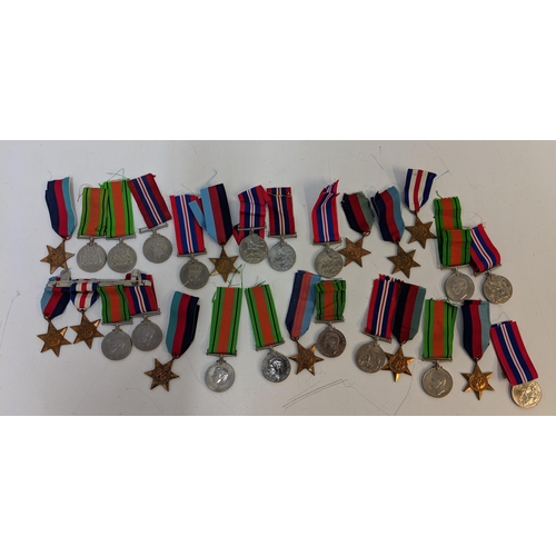 291 - WWII medals to include Defence, British war and Stars, Location:STAIRS