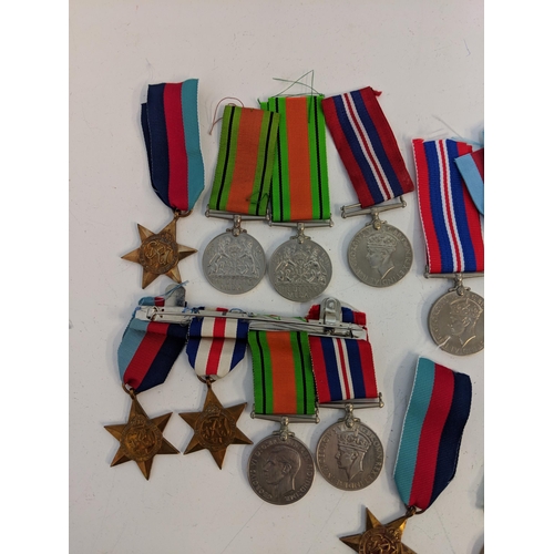 291 - WWII medals to include Defence, British war and Stars, Location:STAIRS